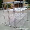 Prateleira de Aço Inoxidável para Armazém Rack de Armazenamento Cromado Prateleira de Material Antiestático Prateleira de Ferro Doméstica com Rodas Rack de Exibição Móvel