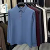 Camiseta de Manga Longa de Outono para Homens de Meia-Idade e Idosos, Top de Outono para o Papai, Polo Masculina com Gola, Roupas Masculinas, Atacado de Camisetas