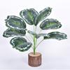 Planta verde de simulación directa de fábrica, 9 hojas grandes, simulación de hoja de tortuga, hoja de lluvia primaveral, planta de simulación, material de pared
