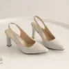 Novas Sandálias de Moda com Salto Grosso Quadrado e Costas Abertas, Tamanhos 32-46, Sapatos de Exportação para Amazon e Wish