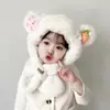 Gorro para Niños Otoño e Invierno Lindo Estilo Coreano Niños y Niñas Bebé Relleno Bufanda para Cuello Infantil Conjunto de Una Pieza Dos Piezas Protección para los Oídos
