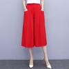 Pantalones capri para mujer de verano delgados de algodón seda pantalones para madres de mediana edad y mayores pantalones de pierna ancha talla grande sueltos pantalones falda pantalones casuales