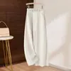 Pantalones de traje de otoño para mujer, de cintura alta, holgados, pierna ancha, Pantalones de pierna recta a la moda, 2026 Nuevos Pantalones casuales versátiles con efecto de caída
