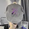 Nova Camiseta Tie-Dye Vintage Tendência Manga Curta 2025 para Homens, Marca Tendência Estilo Hong Kong Verão Juventude Manga Meia-Manga para Homens