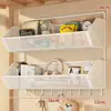 Estante de almacenamiento de pared, esenciales para dormitorio, cesta colgante sin taladro para mesita de noche de dormitorio, solución de almacenamiento de pared para literas superiores de estudiantes