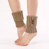 Cubierta de bota cálida de lana nueva transfronteriza para mujer, otoño e invierno, tejida con botón de trenza en 8, leggings cortos, calcetines hasta la rodilla