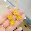 Pendientes de flor rica de oro de arena de Vietnam para mujer, diseño simple de temperamento, pendientes de latón chapados en oro, venta al por mayor de joyería