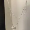 Collar Colgante de Plata de Ley S925 con Zirconia, Concha y Perla para Mujer, Cadena para Clavícula Versátil de Lujo Ligero de Nicho, Nuevo Accesorio