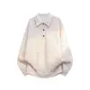 Novedad Otoño/Invierno 2026 Camiseta Pulóver Simple Vintage de Peso Pesado Suelta Talla Grande Camisa Polo de Moda Sudadera Casual para Hombre