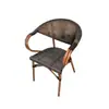 Malla Teslin de Aleación de Aluminio Rattan Silla Exterior Cafetería de Patio Tienda de Té con Leche Casa de Huéspedes Mesa y Sillas de Comedor de Ocio Set