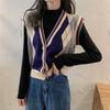 Chaleco de punto para mujer, estilo coreano, holgado, estilo celebridad de Internet, estilo retro artístico, cuello en V, sin mangas, moderno.