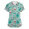 Comercio exterior transfronterizo Amazon AliExpress Navidad europea y americana nueva camiseta de mujer con cuello en V y bolsillo con estampado 3D