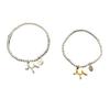 Pulsera de Plata Esterlina 925 para Perro Bleo Fresca y Linda INS Pulsera Elástica de Cuerda con Cuentas de Plata Pulsera Simple de Nicho