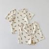 Xg Verano Transfronterizo Popular Ropa de Casa para Niños Conjunto de Pijama para Niños Traje de Algodón Puro de Manga Corta para Niños Pequeños y Medianos