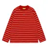 Camiseta Unisex Base Logo Salvaje Cuello Pequeño Holgada Casual Versátil Primavera y Otoño Manga Larga Rayada Manga Corta Camisa Base