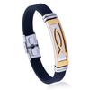 Pulsera de acero inoxidable al por mayor para hombre, fabricante de pulseras de acero de titanio, pulsera de cuero de acero inoxidable de moda coreana.