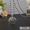 Explosiones en Vivo Estilo Étnico Corre en el Tiempo Cadena de Lana de Flor Collar Largo Plata de Xizang Candado de Larga Vida Colgante de la Riqueza del Cuarteto