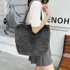 Bolsa de Ombro Jeans Artística Casual Estilo Coreano 2025, Moderna e Simples, Bolsa Grande para Estudo de Aluno, Bolsa Tote para o Dia a Dia