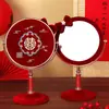 Espelho de Dote de Casamento, um Par de Pentes, Espelho Vermelho de Casamento, Maquiagem e Suprimentos de Casamento para a Noiva e a Noiva