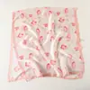 Novo Lenço Estampado Floral Fresco Lenço de Seda Lenço Feminino de Seda Artificial Lenço de Cabeça Versátil Lenço Longo Fino Novo Cetim de Seda