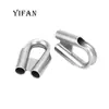 Terminal de Acero Inoxidable Tipo Tubo con Muesca, Anillo Corazón de Pollo, Anillo Triangular, Funda Cerrada para Cable de Acero, Terminal de Tubo Redondo