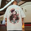 Camiseta Hip-Hop Urso Solta Manga Curta 2026 Tendência Europeia e Americana Tamanho Grande Masculino Estilo Hong Kong Tamanho Grande Gola Redonda Manga Meia
