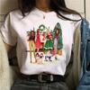 Camiseta Feminina de Manga Curta de Natal 2025 Moda Estampada Site Independente Aliexpress Transfronteiriça Camiseta Básica Camiseta Feminina