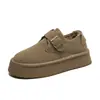 Cyber Celebrous Cálido Antideslizante Aumentado Zapatos Acolchados de Algodón para Mujer Invierno con Forro Polar 2024 Nuevos Zapatos Bocken Vintage con Plataforma Gruesa