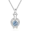 Collar con Colgante Zodiacal Acuario de Piedra de Nacimiento de Plata de Ley S925 Transfronterizo Europeo y Americano Cadena para Clavícula Versátil Amazon para Mujer