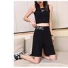 Pantalones Cortos de Seda Helada de Verano para Mujer 2026 Nuevo Traje de Pantalones Rectos de Cinco Puntos Talla Grande de Pierna Ancha Casual de Longitud Media Finos