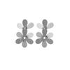 Brincos Pétala Prata Estilo Metal Exagerado Europeu e Americano para Mulheres Moda Retrô Flor Brincos Luxo Leve Brincos Primavera Nova Chegada