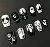 Uñas vestibles de Halloween superventas transfronterizas europeas y americanas, piezas de arte de uñas de calabaza, calavera y fantasma puramente hechas a mano, productos terminados para venta al por mayor de alta gama