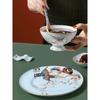 Jingdezhen Bainiao Chaofeng Porcelana de Hueso de Gama Alta Plato con Borde Dorado Plato Cerámico para el Hogar Plato Creativo para Bistec Plato para Postre