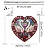 Día de San Valentín Conejito Blanco Durmiendo entre Rosas Adorno Colgante para Puerta y Ventana de Jardín Acrílico 2D Decoración Festiva