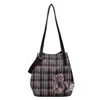 Bolso de mano nuevo con estampado de cuadros único, bolso de hombro versátil, bolso de mano de gran capacidad para el trabajo, bolso vintage de alta gama para mujer