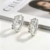 Brincos Quadrados Simples e Básicos Yanbai Estilo Transfronteiriço com Zircônia Incrustada em Cobre, Brincos Femininos Versáteis e Modernos