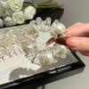 Novo Elástico de Cabelo de Pérola Fio de Telefone Transparente Acessório de Cabelo Elástico Alto para Mulheres, Suave com o Cabelo, Grosso e Versátil