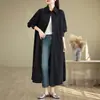 Tiro real 2026 Principios de Primavera Estilo Perezoso Chic Coreano Cuello Alto de Botones Sencillos Gabardina Chaqueta de Longitud Media