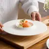 Plato Llano Especial Dorado Estilo Escandinavo, Plato Creativo para Plato Fuerte, Vajilla de Hotel de Alta Gama, Plato Llano Sencillo para Restaurante de Alta Gama