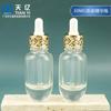 Botella Vacía de Aceite Esencial Líquido de Lujo para Dama de 30ml Fondo Grueso Material de Vidrio Blanco Alto Botella Gotero Material para Embotellado de Productos para el Cuidado de la Piel