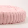 Cama para cachorro transfronteiriça, cama para gato, cama para pet, redonda reta de pelo de coelho macia, confortável, quente, almofada de cama para pet para cães e gatos