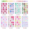 Uñas Postizas Autoadhesivas de Color Sólido y Degradado Parches Pequeños para Uñas Parches Adhesivos para Uñas para Niños Set de Parches para Uñas Portátiles para Niños