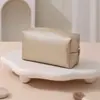 Bolsa de maquillaje cuadrada minimalista de color sólido, organizador de viaje de gran capacidad, bolsa de almacenamiento de alta gama, organizador ligero y lujoso para lápices labiales y cosméticos