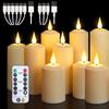 Vela Electrónica Recargable por Tipo-C Controlada por Mando a Distancia Color Beige Luz Cálida Forma de Pilar Decorativa Navidad Suministro Transfronterizo Freepower