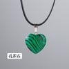 Pingente de amor de cristal natural 2cm Pedra bruta de cristal ágata coração de pêssego corrente de couro colar corrente de suéter presente atacado