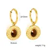Pendientes Europeos y Americanos Transfronterizos Chapados en Oro de 18K Estilo Ins Moda Nicho Gama Alta Redondos Geométricos de Acero Inoxidable para Mujer