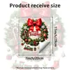 Adesivos decorativos de guirlanda de Natal atmosférica e laço para caixa acoplada de vaso sanitário, adesivos decorativos temáticos de feriado para banheiro e vaso sanitário