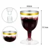 Copas de Champaña de Plástico Desechables Transparentes de Tallo Alto Vasos Pequeños para Vino Suministros Copas de Cóctel Copas para Vino Tinto