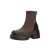 Botas Martin de Mujer Tacón Alto Pequeño 2025 Otoño Nuevo Botines Cortos de Suela Gruesa Botas de Tacón Grueso Elásticas Botas Ajustadas con Altura
