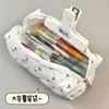 Bolsa de Maquillaje de Aspecto de Alta Gama, Linda, para Niñas y Estudiantes, Bolsa de Almacenamiento de Papelería de Gran Capacidad, Estuche para Lápices con Lazo, Caja de Lápices